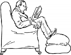 Дядя с книжкой в кресле